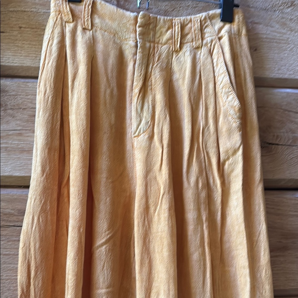 Free People Ankle Cropped Pants in Mustard